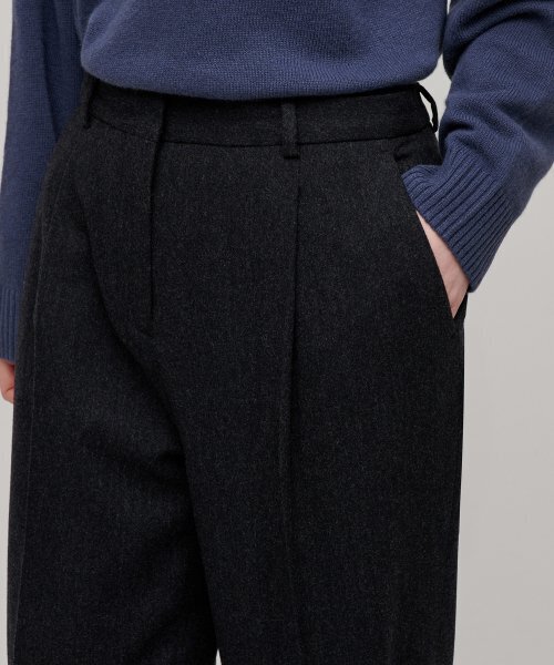 MUSINSA STANDARD WOMAN（ムシンサスタンダードウーマン）の「ウィメンズウールフランネルルーズテーパードスラックス[チャコールグレー]（スラックス・レディース・その他・30/24/25/26/27/28/29）」の4枚目の写真