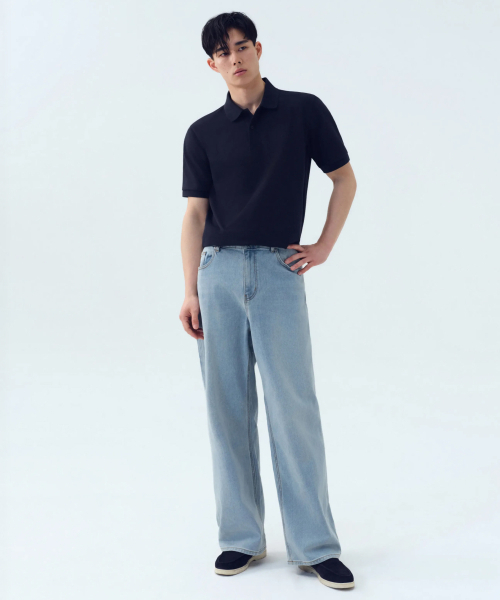 MUSINSA STANDARD（ムシンサスタンダード）の「[クールタンダード] ワイドデニムパンツ [スカイブルー]（デニムパンツ・メンズ・その他・38/30/26/27/28/29/40/42/36/34/32/31/33）」の3枚目の写真