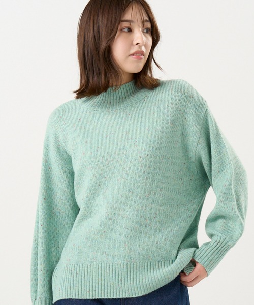 TOKYO SHIRTS（トウキョウシャツ）の「【Pitta Re:)】 畔ハイネック プルオーバー（ニット/セーター・レディース・グリーン/ネイビー・M/L）」の2枚目の写真