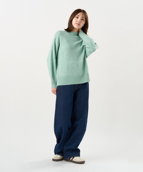 TOKYO SHIRTS（トウキョウシャツ）の「【Pitta Re:)】 畔ハイネック プルオーバー（ニット/セーター・レディース・グリーン/ネイビー・M/L）」の3枚目の写真