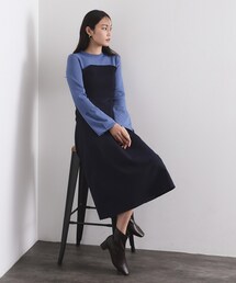 OPAQUE.CLIP | 配色ビスチェニットワンピース【洗濯機OK】(ワンピース)