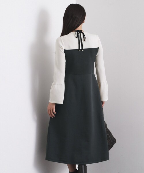 OPAQUE.CLIP（オペークドットクリップ）の「配色ビスチェニットワンピース【洗濯機OK】（ワンピース・レディース・チャコール/ネイビー系4・36/38/40）」の5枚目の写真