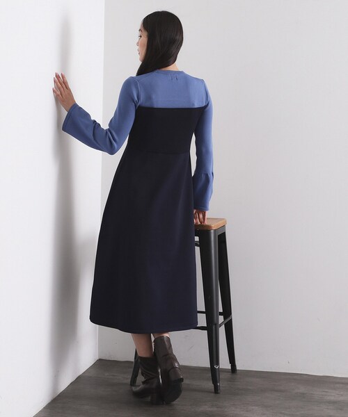OPAQUE.CLIP（オペークドットクリップ）の「配色ビスチェニットワンピース【洗濯機OK】（ワンピース・レディース・チャコール/ネイビー系4・36/38/40）」の9枚目の写真