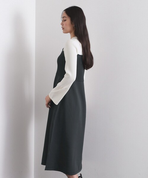OPAQUE.CLIP（オペークドットクリップ）の「配色ビスチェニットワンピース【洗濯機OK】（ワンピース・レディース・チャコール/ネイビー系4・36/38/40）」の12枚目の写真