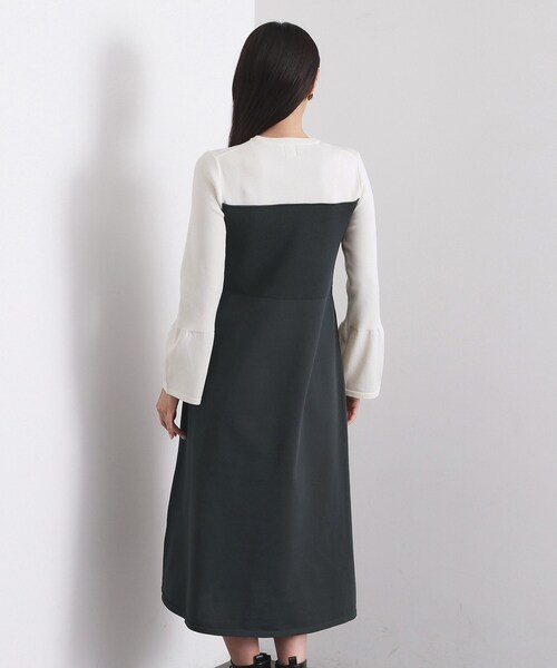 OPAQUE.CLIP（オペークドットクリップ）の「配色ビスチェニットワンピース【洗濯機OK】（ワンピース・レディース・チャコール/ネイビー系4・36/38/40）」の13枚目の写真