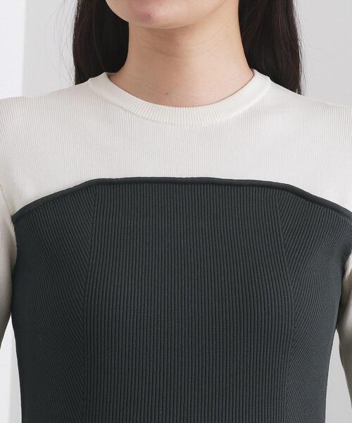 OPAQUE.CLIP（オペークドットクリップ）の「配色ビスチェニットワンピース【洗濯機OK】（ワンピース・レディース・チャコール/ネイビー系4・36/38/40）」の14枚目の写真