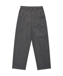 DOUBLE BELT LOOP WIDE DENIM PANTS INDIGO