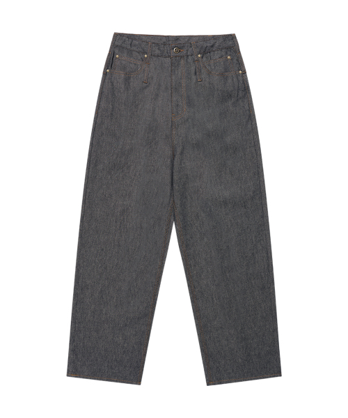 WESLEYHYUSTON(ウェズリーユーストン)の「DOUBLE BELT LOOP WIDE DENIM PANTS INDIGO(デニムパンツ・メンズ・その他・SMALL/MEDIUM/LARGE/X-SMALL)」の1枚目の写真