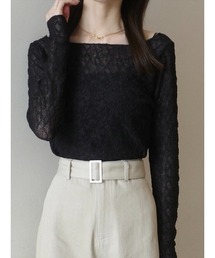 amel（エイメル）の「クラシックレースシアートップス / ブラック（シャツ/ブラウス）」