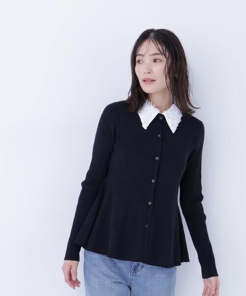 NATURAL BEAUTY BASIC（ナチュラルビューティーベーシック）の「◇2wayカラーペプラムニット（カーディガン/ボレロ・レディース・ラベンダー/グレー/ブラック・FREE）」の8枚目の写真