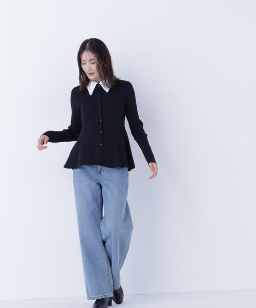 NATURAL BEAUTY BASIC（ナチュラルビューティーベーシック）の「◇2wayカラーペプラムニット（カーディガン/ボレロ・レディース・ラベンダー/グレー/ブラック・FREE）」の9枚目の写真