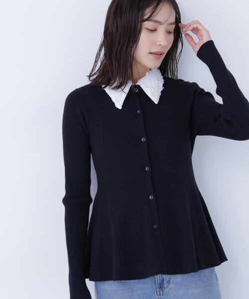 NATURAL BEAUTY BASIC（ナチュラルビューティーベーシック）の「◇2wayカラーペプラムニット（カーディガン/ボレロ・レディース・ラベンダー/グレー/ブラック・FREE）」の10枚目の写真