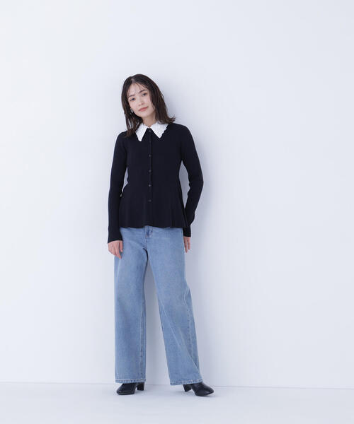 NATURAL BEAUTY BASIC（ナチュラルビューティーベーシック）の「◇2wayカラーペプラムニット（カーディガン/ボレロ・レディース・ラベンダー/グレー/ブラック・FREE）」の11枚目の写真