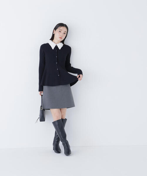 NATURAL BEAUTY BASIC（ナチュラルビューティーベーシック）の「◇2wayカラーペプラムニット（カーディガン/ボレロ・レディース・ラベンダー/グレー/ブラック・FREE）」の13枚目の写真