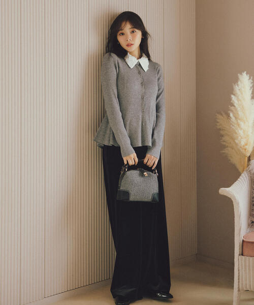 NATURAL BEAUTY BASIC（ナチュラルビューティーベーシック）の「◇2wayカラーペプラムニット（カーディガン/ボレロ・レディース・ラベンダー/グレー/ブラック・FREE）」の18枚目の写真