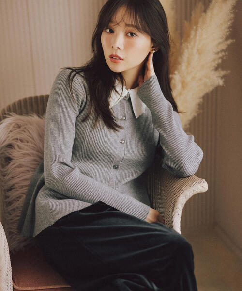 NATURAL BEAUTY BASIC（ナチュラルビューティーベーシック）の「◇2wayカラーペプラムニット（カーディガン/ボレロ・レディース・ラベンダー/グレー/ブラック・FREE）」の19枚目の写真