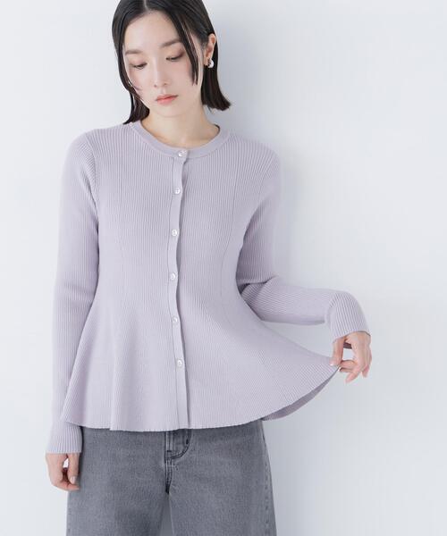 NATURAL BEAUTY BASIC（ナチュラルビューティーベーシック）の「◇2wayカラーペプラムニット（カーディガン/ボレロ・レディース・ラベンダー/グレー/ブラック・FREE）」の8枚目の写真