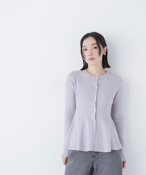 NATURAL BEAUTY BASIC（ナチュラルビューティーベーシック）の「◇2wayカラーペプラムニット（カーディガン/ボレロ・レディース・ラベンダー/グレー/ブラック・FREE）」の9枚目の写真