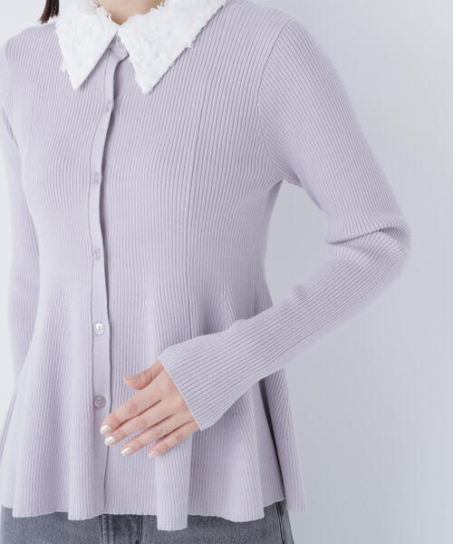 NATURAL BEAUTY BASIC（ナチュラルビューティーベーシック）の「◇2wayカラーペプラムニット（カーディガン/ボレロ・レディース・ラベンダー/グレー/ブラック・FREE）」の22枚目の写真