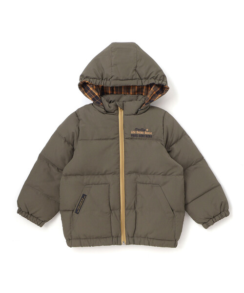 Noeil aime BeBe（ノイユエイムベベ）の「取り外せるフード付きタフタダウンジャケット（ダウンジャケット/コート・キッズ・グリーン/ネイビー・130cm/110cm/120cm/100cm）」の9枚目の写真