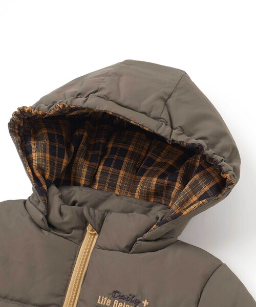 Noeil aime BeBe（ノイユエイムベベ）の「取り外せるフード付きタフタダウンジャケット（ダウンジャケット/コート・キッズ・グリーン/ネイビー・130cm/110cm/120cm/100cm）」の11枚目の写真