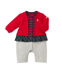 HOT BISCUITS（ホットビスケッツ）の「カーディガン重ね着風 7分丈カバーオール（ロンパース・キッズ）」