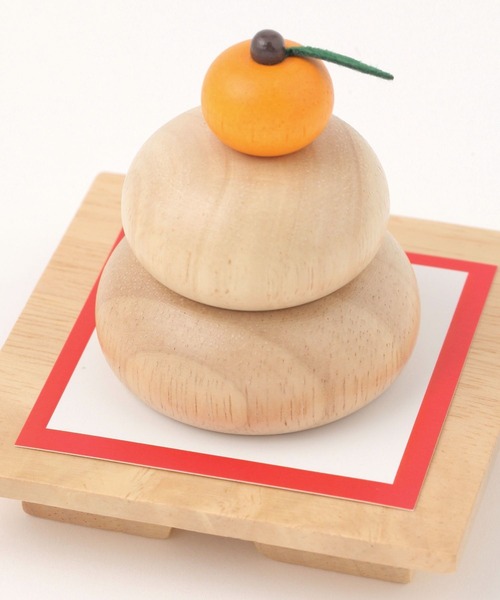 木製鏡餅（メープル・径約10.5cm） セール】木製鏡餅M（インテリア雑貨）｜studio CLIP（スタディオ