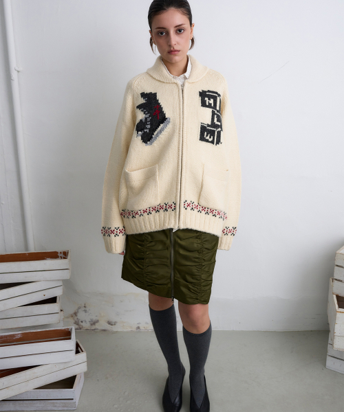 MILLO WOMEN（ミロウーマン）の「ユーティリティシャーリングジッパースカート[カーキ]（スカート・レディース・その他・SMALL/MEDIUM）」の5枚目の写真