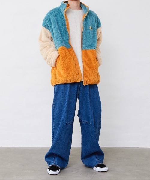 Fluffy BROTHERS（フラッフィーブラザーズ）の「ボアジャケット（大人サイズ）（その他アウター・メンズ・ブルーグレー・M/L/XL）」の2枚目の写真