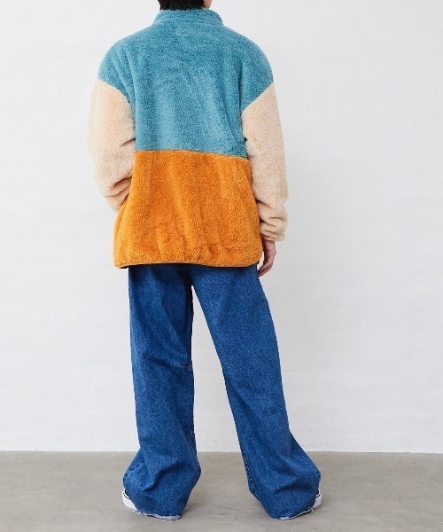 Fluffy BROTHERS（フラッフィーブラザーズ）の「ボアジャケット（大人サイズ）（その他アウター・メンズ・ブルーグレー・M/L/XL）」の4枚目の写真