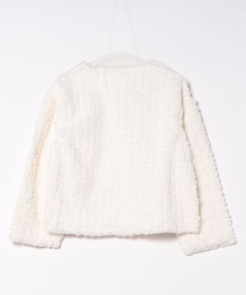 Ritzy(リッツィー)の「もこもこ ノーカラーフェイクファージャケット(ノーカラージャケット・レディース・ホワイト/モカ・M/L)」の7枚目の写真
