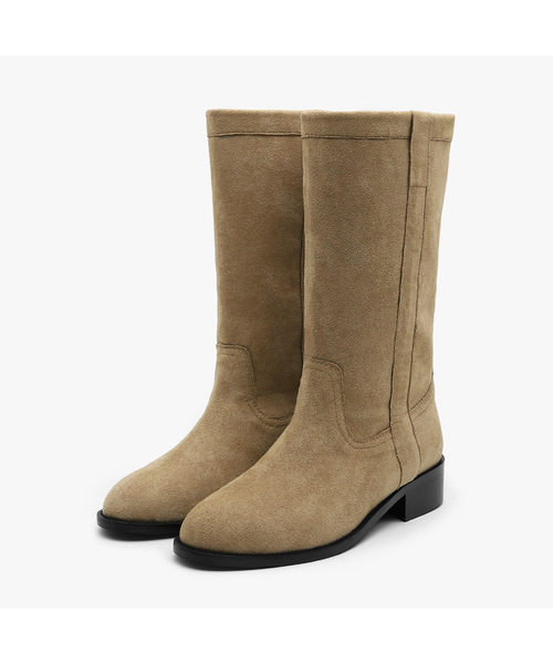 SAPPUN（サプン）の「ルバスラウンドミドルブーツ（3.5cm）（ブーツ・レディース・ブラック/ダークブラウン/ベージュ・22.5cm/23cm/23.5cm/24cm/24.5cm/25cm/25.5cm）」の3枚目の写真