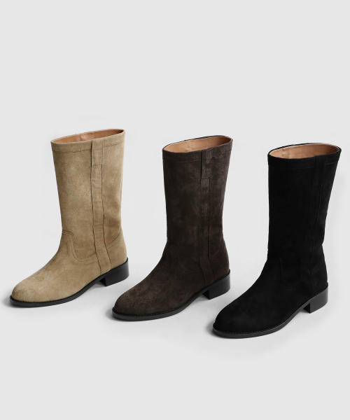 SAPPUN（サプン）の「ルバスラウンドミドルブーツ（3.5cm）（ブーツ・レディース・ブラック/ダークブラウン/ベージュ・22.5cm/23cm/23.5cm/24cm/24.5cm/25cm/25.5cm）」の4枚目の写真