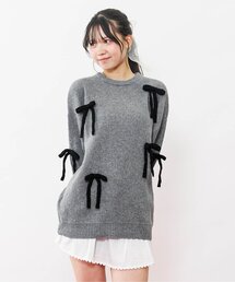 algy | ニットりぼんミニワンピ(ワンピース)