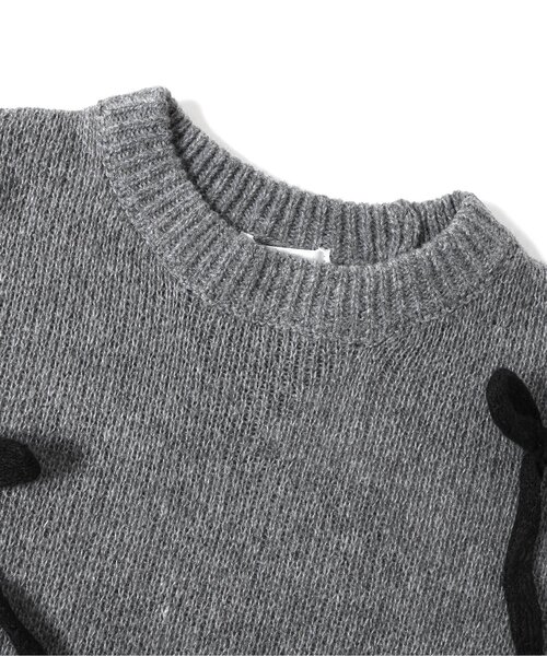 algy（アルジー）の「ニットりぼんミニワンピ（ワンピース・キッズ・レッド/グレー/ブラック・MEDIUM/SMALL/X-SMALL/XX-SMALL）」の12枚目の写真