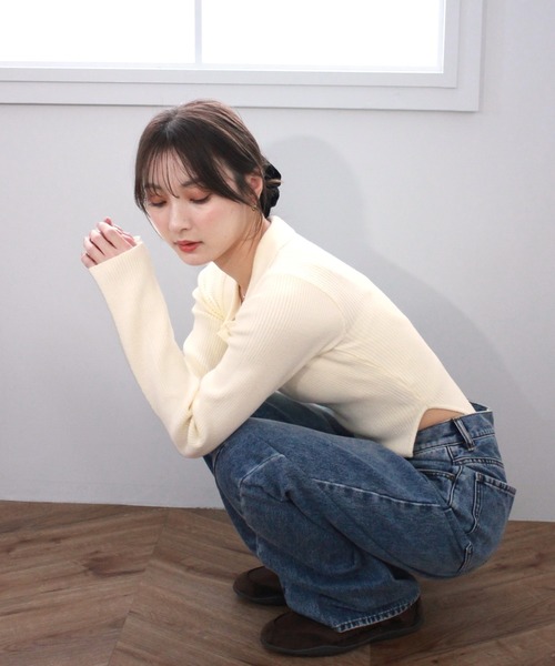 Reurie'(レウリィ)の「ポロボディースーツ シンプル カジュアル 春 秋 トップス ノームコア(Tシャツ/カットソー・レディース・アイボリー/ブラック/グレー・FREE)」の18枚目の写真