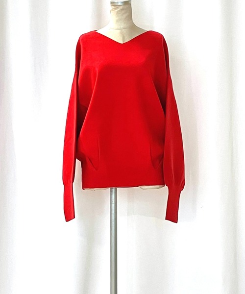 Q（キュー）の「やわもちぽわんニット（ニット/セーター・レディース・ベージュ/レッド/ブラック・MEDIUM）」の8枚目の写真