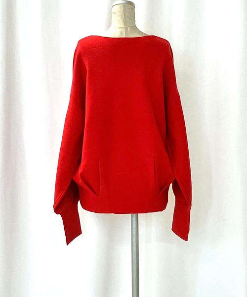 Q（キュー）の「やわもちぽわんニット（ニット/セーター・レディース・ベージュ/レッド/ブラック・MEDIUM）」の10枚目の写真