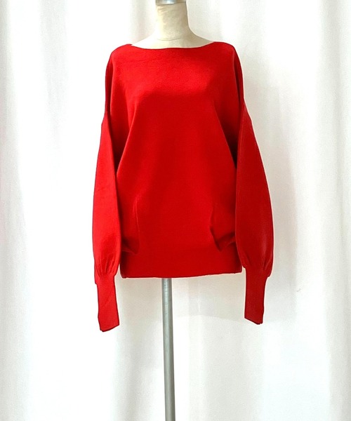 Q（キュー）の「やわもちぽわんニット（ニット/セーター・レディース・ベージュ/レッド/ブラック・MEDIUM）」の11枚目の写真