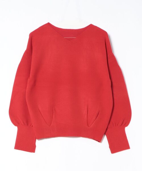 Q（キュー）の「やわもちぽわんニット（ニット/セーター・レディース・ベージュ/レッド/ブラック・MEDIUM）」の6枚目の写真