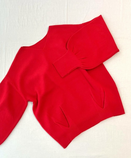 Q（キュー）の「やわもちぽわんニット（ニット/セーター・レディース・ベージュ/レッド/ブラック・MEDIUM）」の13枚目の写真