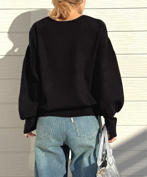 Q（キュー）の「やわもちぽわんニット（ニット/セーター・レディース・ベージュ/レッド/ブラック・MEDIUM）」の19枚目の写真