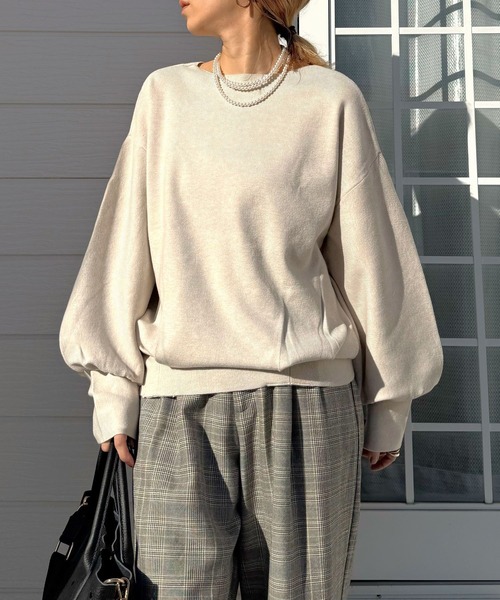 Q（キュー）の「やわもちぽわんニット（ニット/セーター・レディース・ベージュ/レッド/ブラック・MEDIUM）」の21枚目の写真