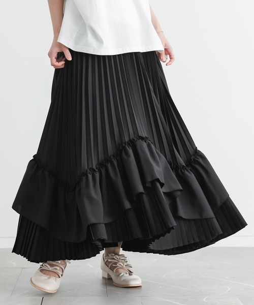somari imagination(ソマリ イマジネーション)の「『ティアードプリーツスカート』(スカート・レディース・ブルー/ブラック・FREE)」の2枚目の写真