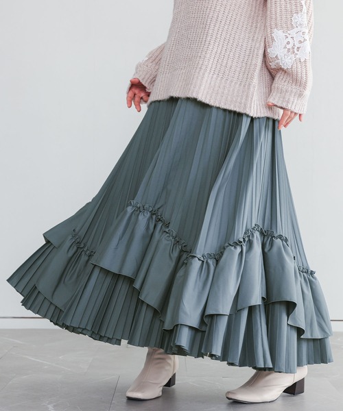 somari imagination(ソマリ イマジネーション)の「『ティアードプリーツスカート』(スカート・レディース・ブルー/ブラック・FREE)」の3枚目の写真