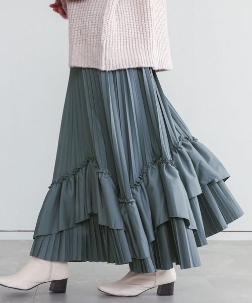 somari imagination(ソマリ イマジネーション)の「『ティアードプリーツスカート』(スカート・レディース・ブルー/ブラック・FREE)」の5枚目の写真