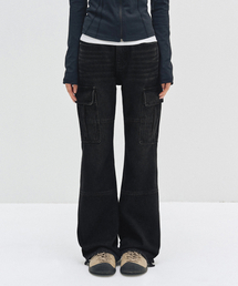 Cargo Semi Flared Jeans DCWPT014BLACK