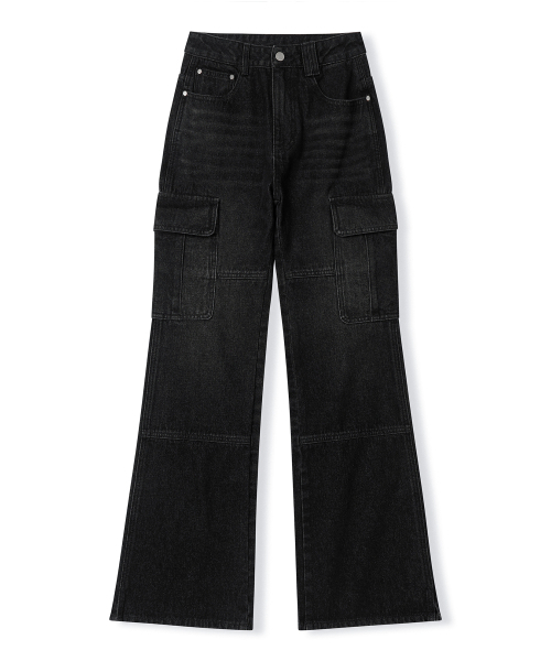DECET WOMEN(デケット ウーマン)の「Cargo Semi Flared Jeans DCWPT014BLACK(デニムパンツ・レディース・その他・X-SMALL/SMALL/MEDIUM/LARGE)」の9枚目の写真