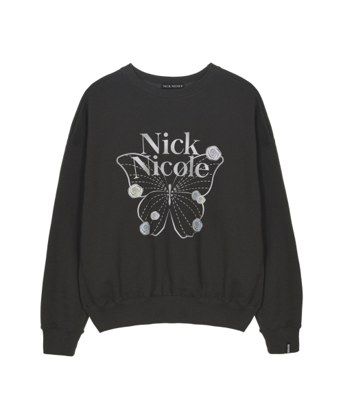 NICK&NICOLE(ニックアンドニコール)の「BUTTERFLY ROSE SIGNATURE SWEATSHIRT_CHARCOAL SILVER(スウェット・レディース・その他・FREE)」の4枚目の写真