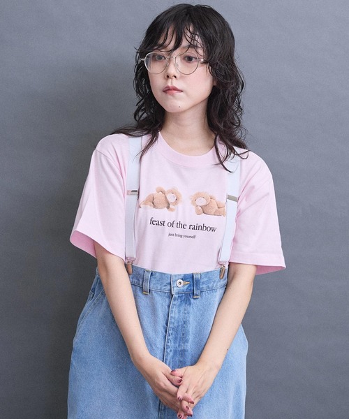 I am I in fact...(アイアムアイインファクト)の「teddybear Tシャツ(Tシャツ/カットソー・レディース・ピンク/ホワイト・FREE)」の15枚目の写真